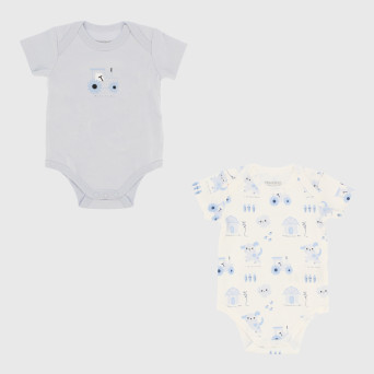 Confezione da due body da neonato, BLU Confezione da due body da neonato, BLU