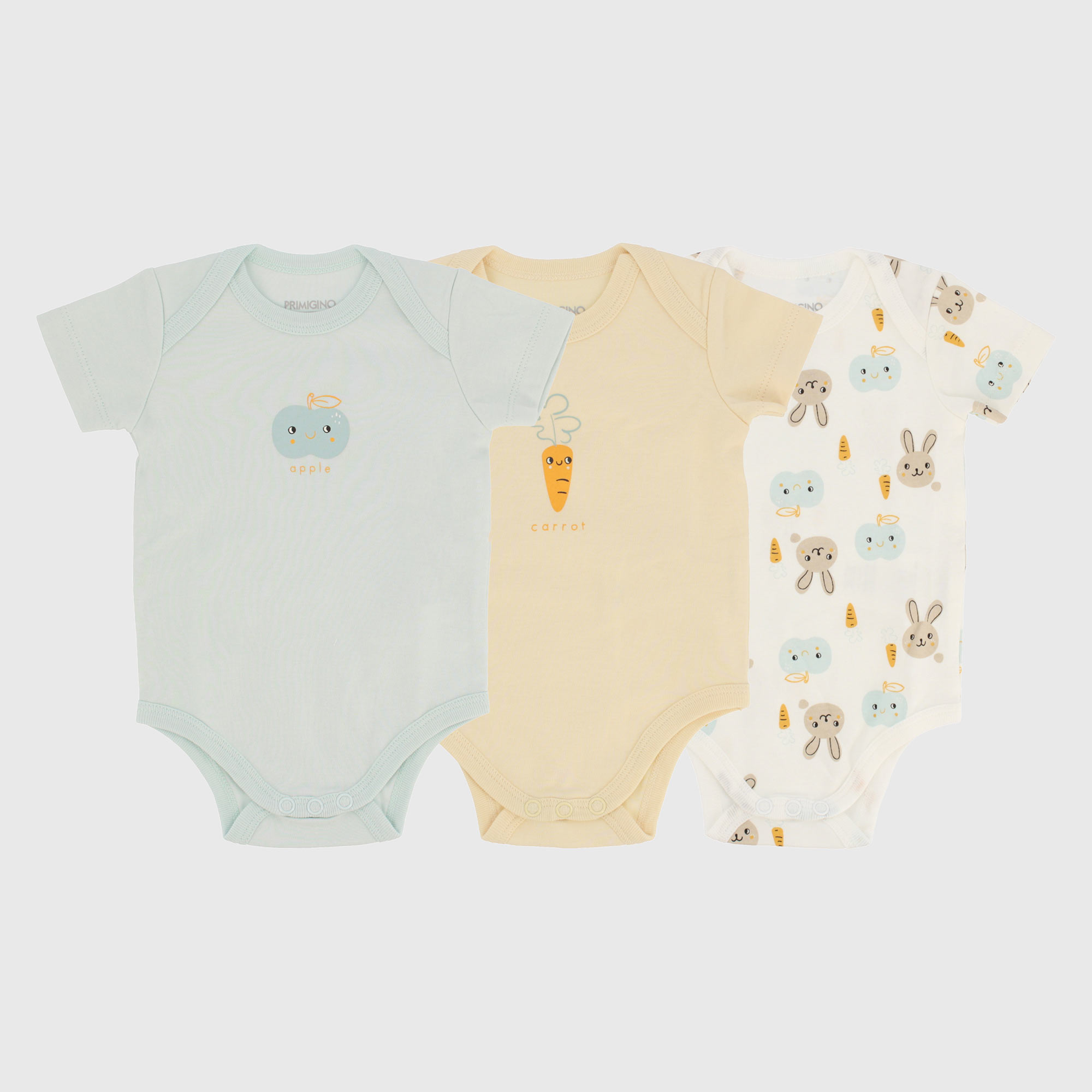 Confezione da tre body da neonato, ARANCIO