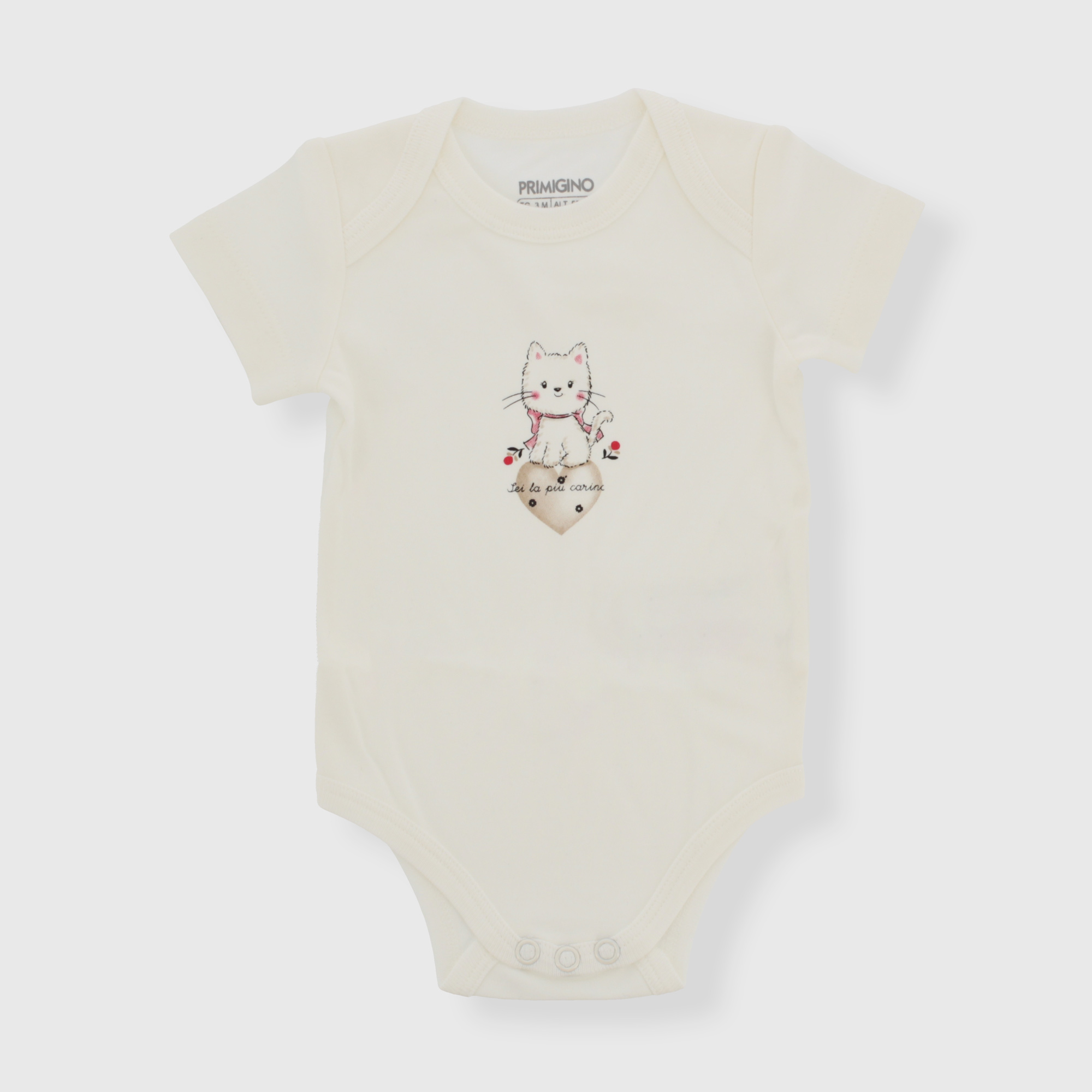 Body in caldo cotone da neonata, BIANCO