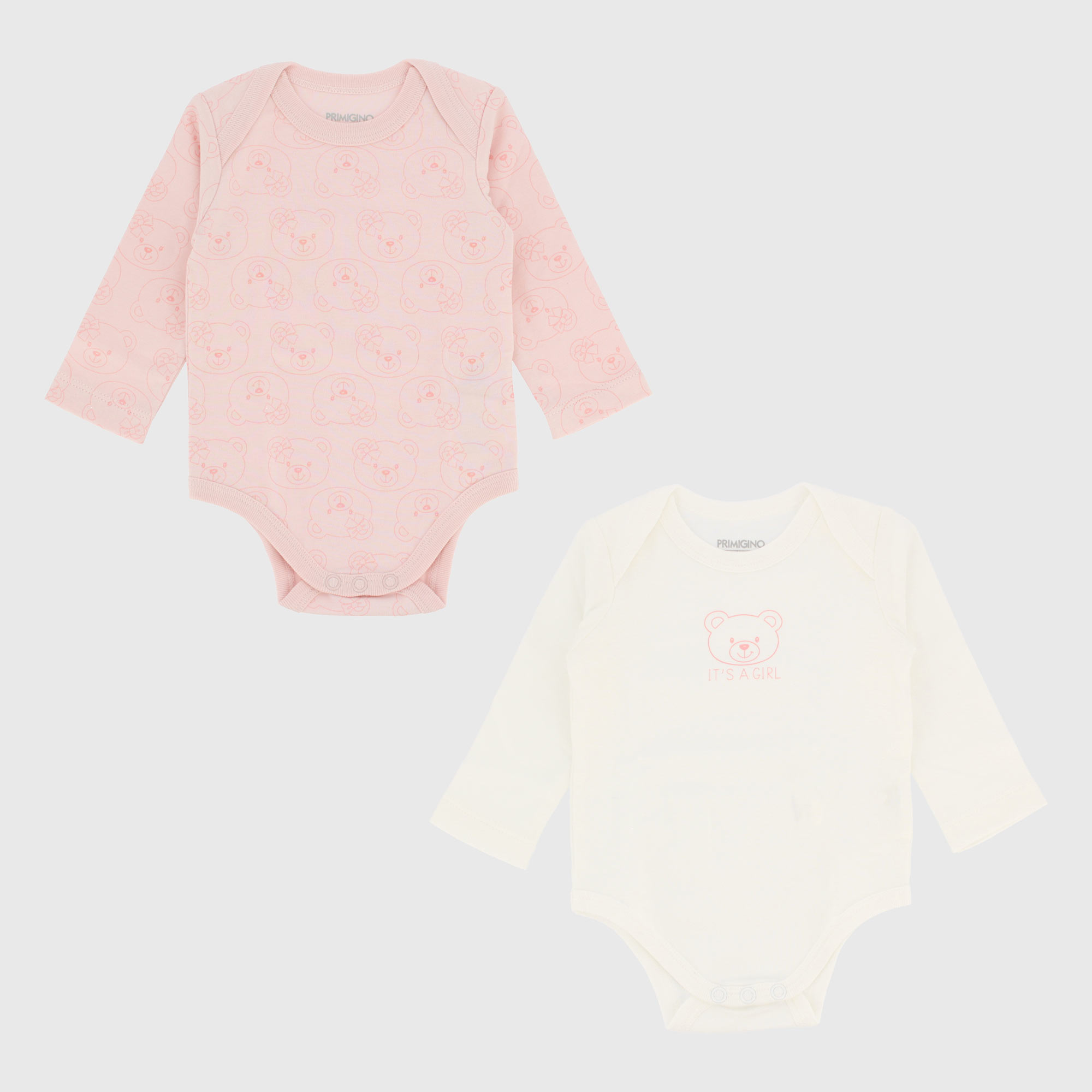 Confezione da due body da neonata, BIANCO