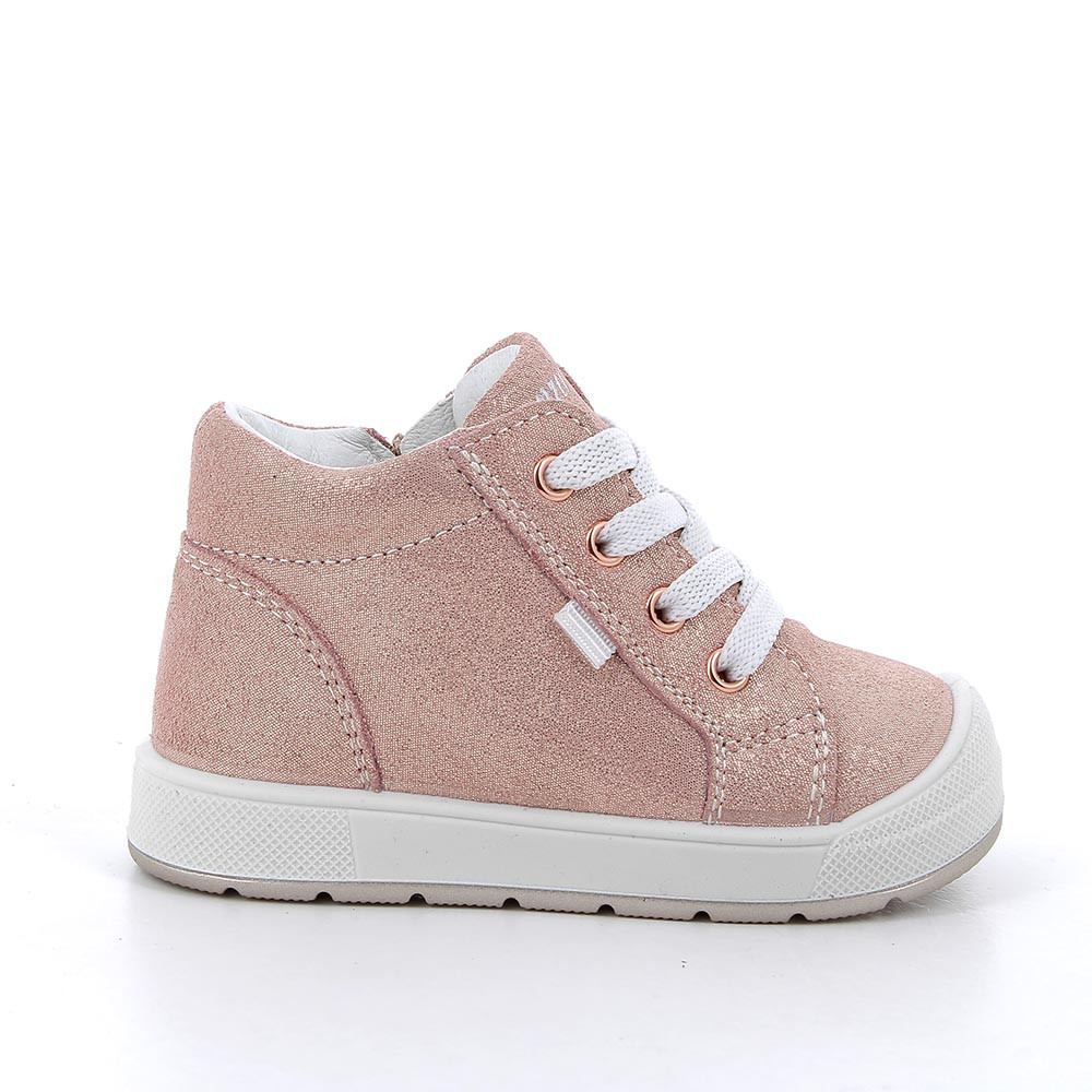 Scarpe in pelle da bambina rosa glitter