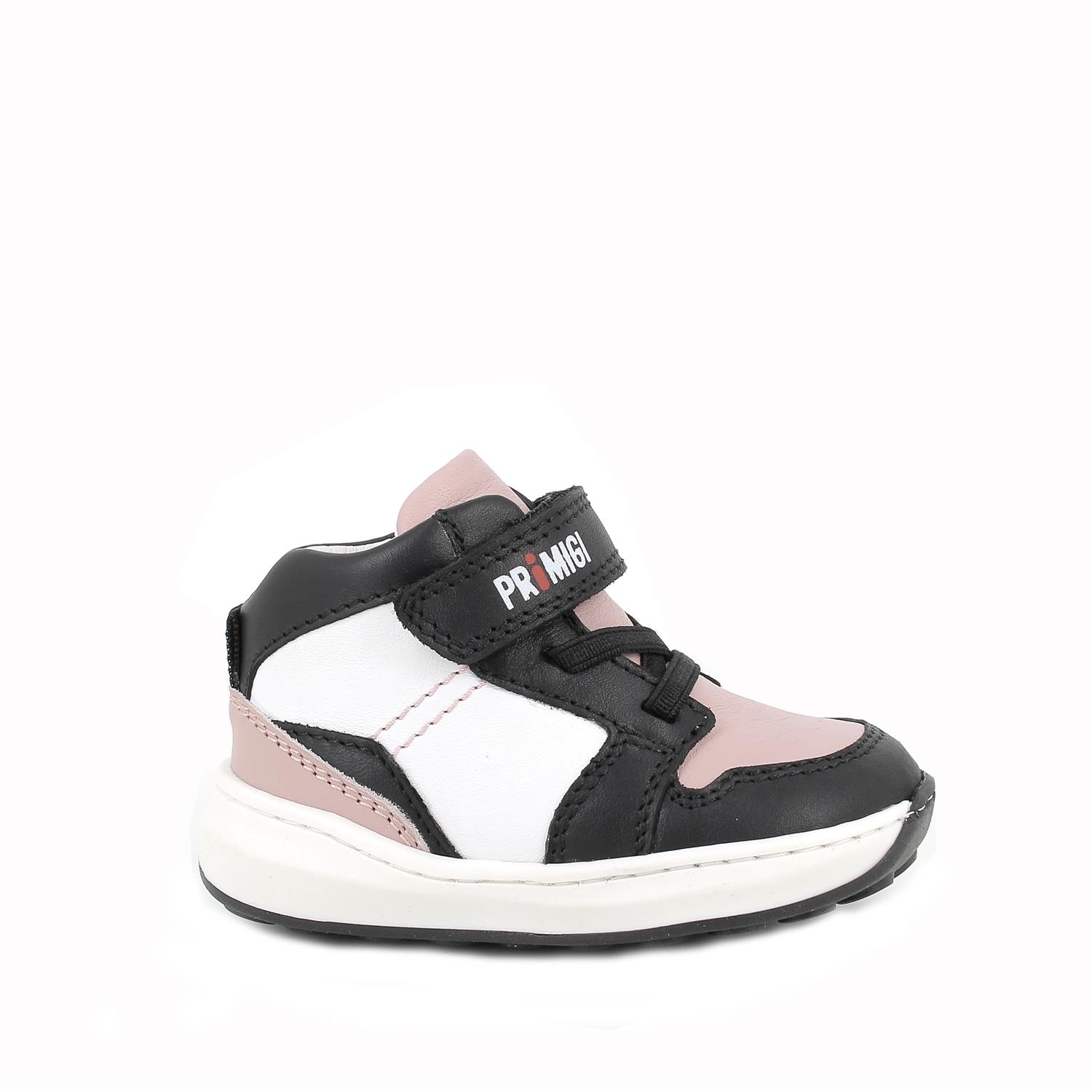 Primigi Scarpe in pelle da bambina bianco-rosa antico-nero, Taglia 18
