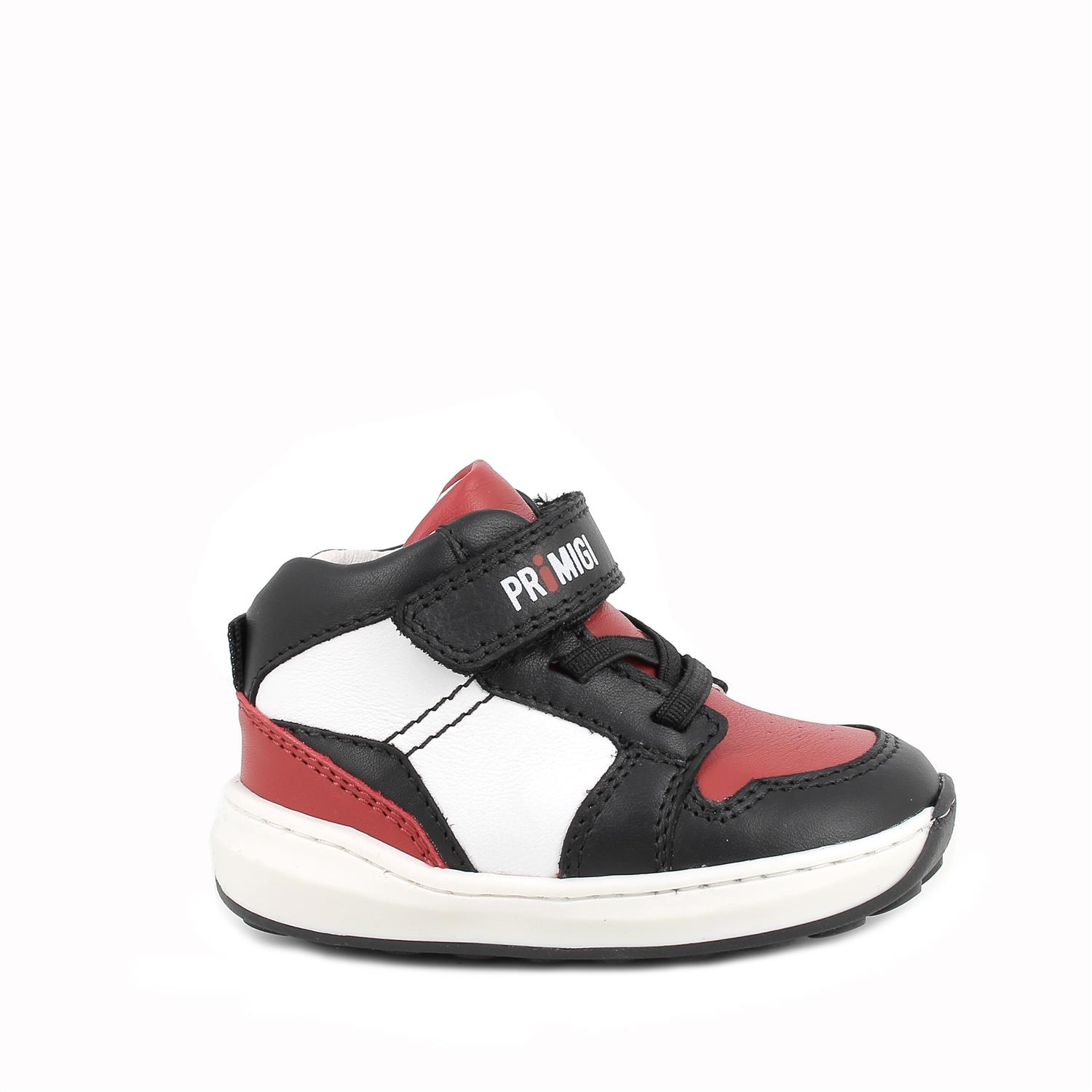 Primigi Scarpe in pelle da bambino bianco-nero-rosso, Taglia 18