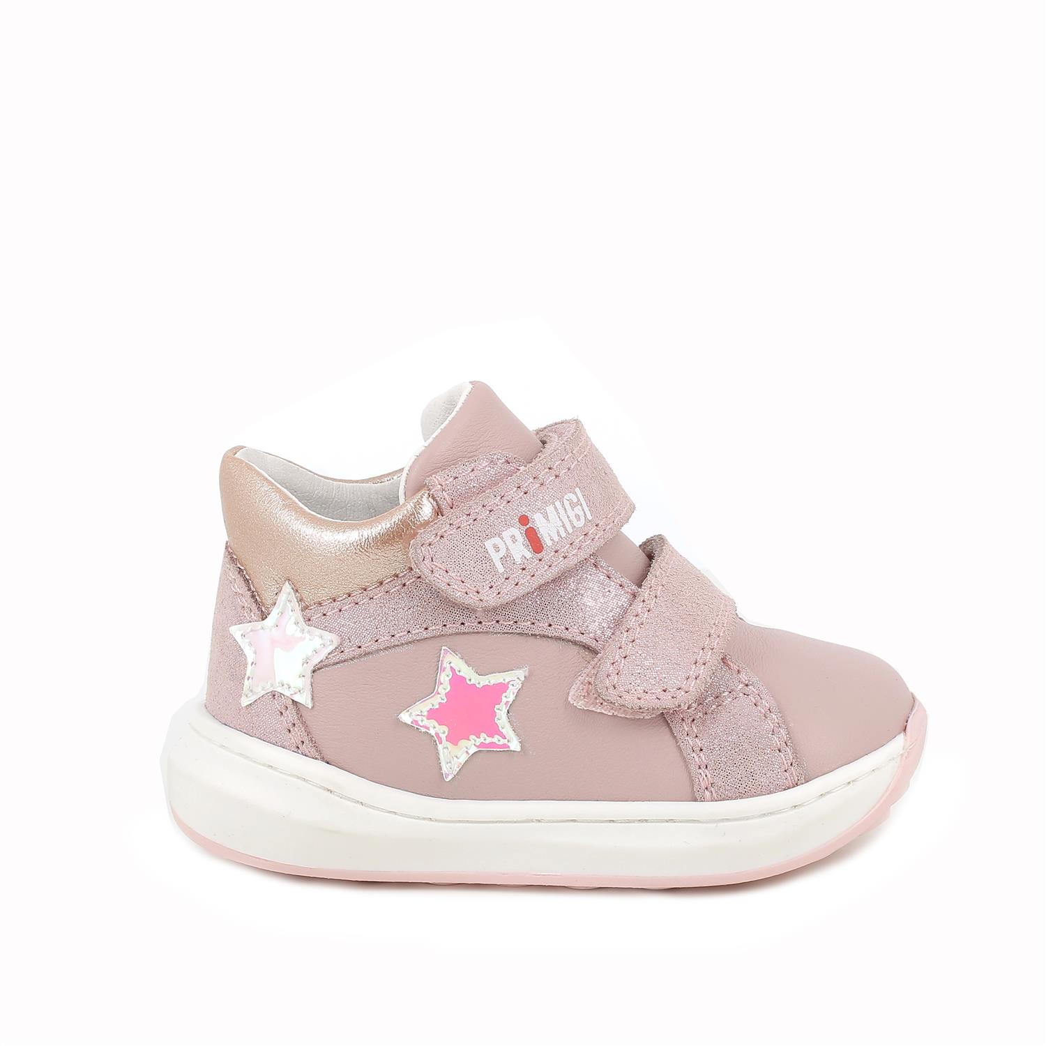Scarpe in pelle da bambina rosa antico rosa glitter