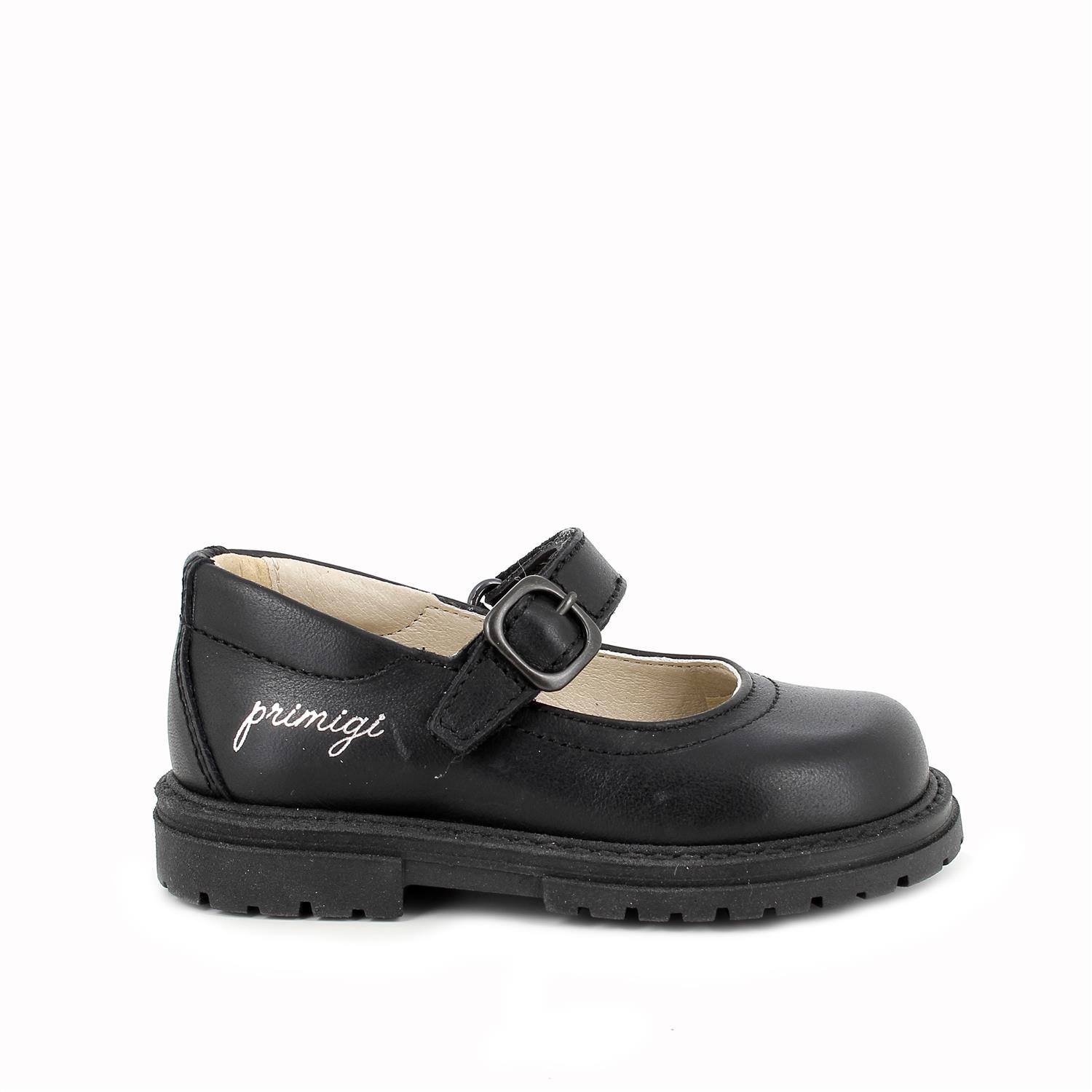 Girl's leather ballet flats, black