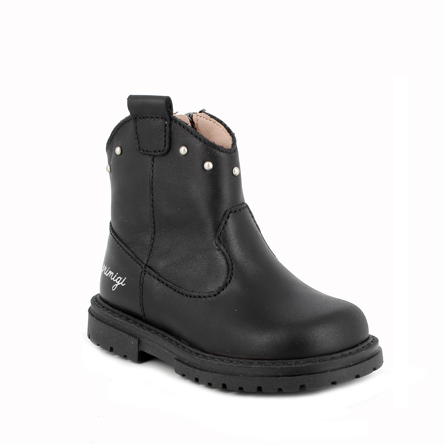 Stivaletti in pelle da bambina nero