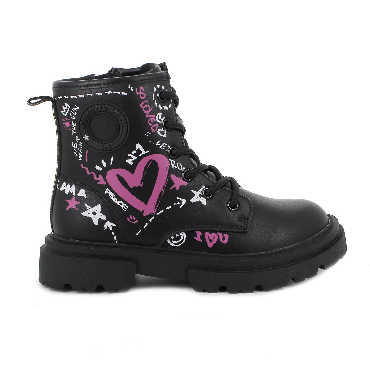 Anfibi da bambina nero-fuxia