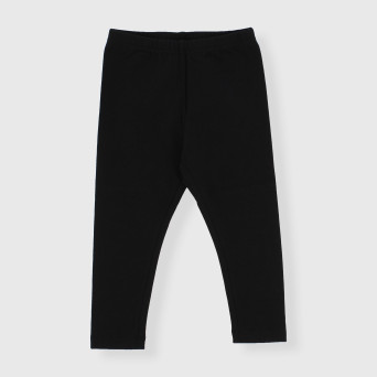 Leggings in jersey da bambina, NERO Leggings in jersey da bambina, NERO