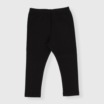 Leggings in felpa da bambina, NERO Leggings in felpa da bambina, NERO