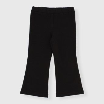 Leggings in felpa da bambina, NERO Leggings in felpa da bambina, NERO