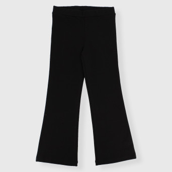 Leggings in felpa da bambina, NERO Leggings in felpa da bambina, NERO