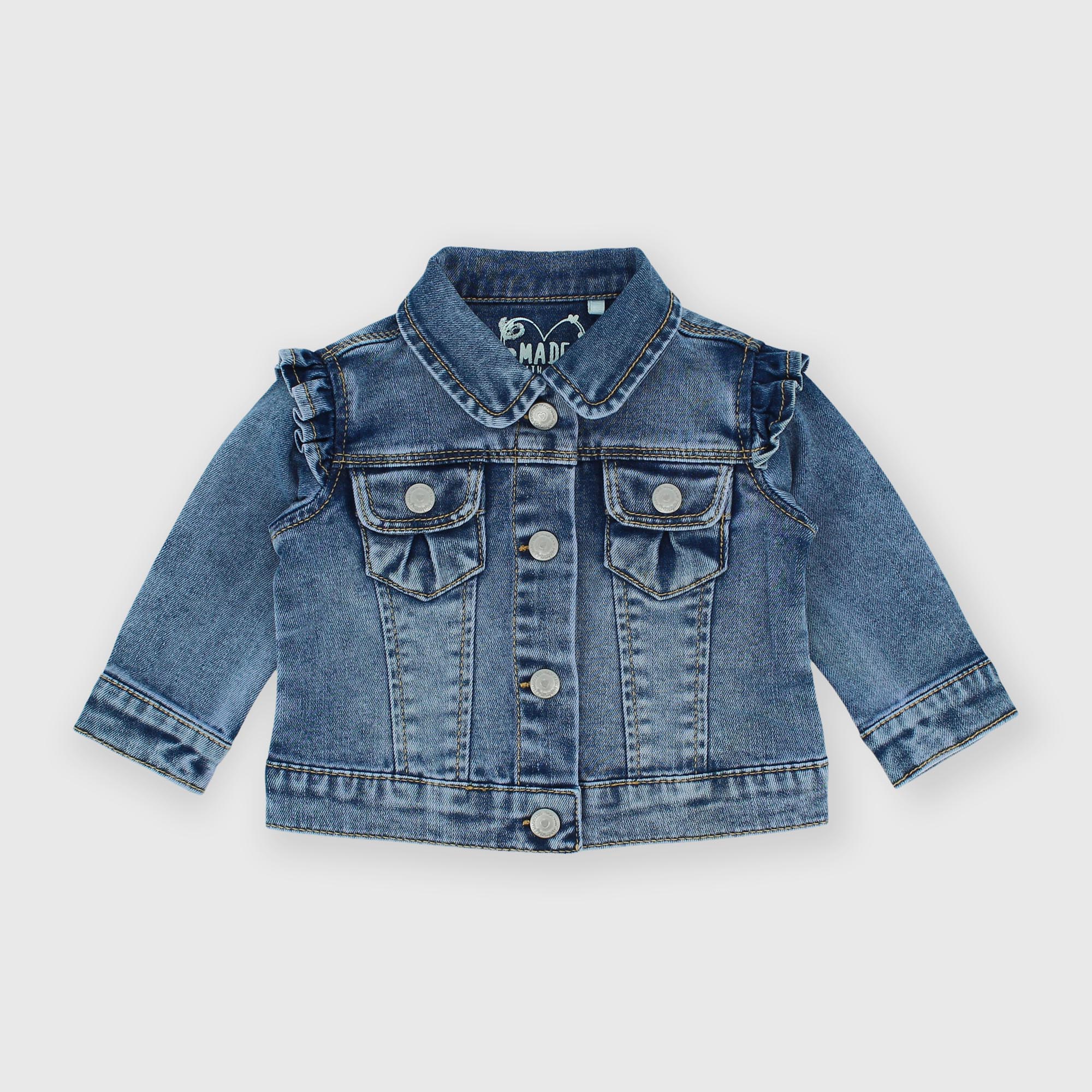 Chaqueta vaquera para bebé niña, azul