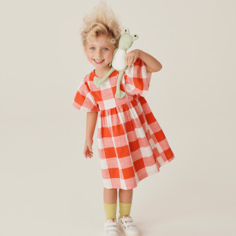 Robe en coton pour fille,  rouge Robe en coton pour fille,  rouge