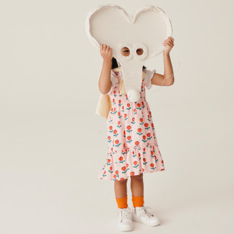 Vestido de viscosa para niña, rosa Vestido de viscosa para niña, rosa