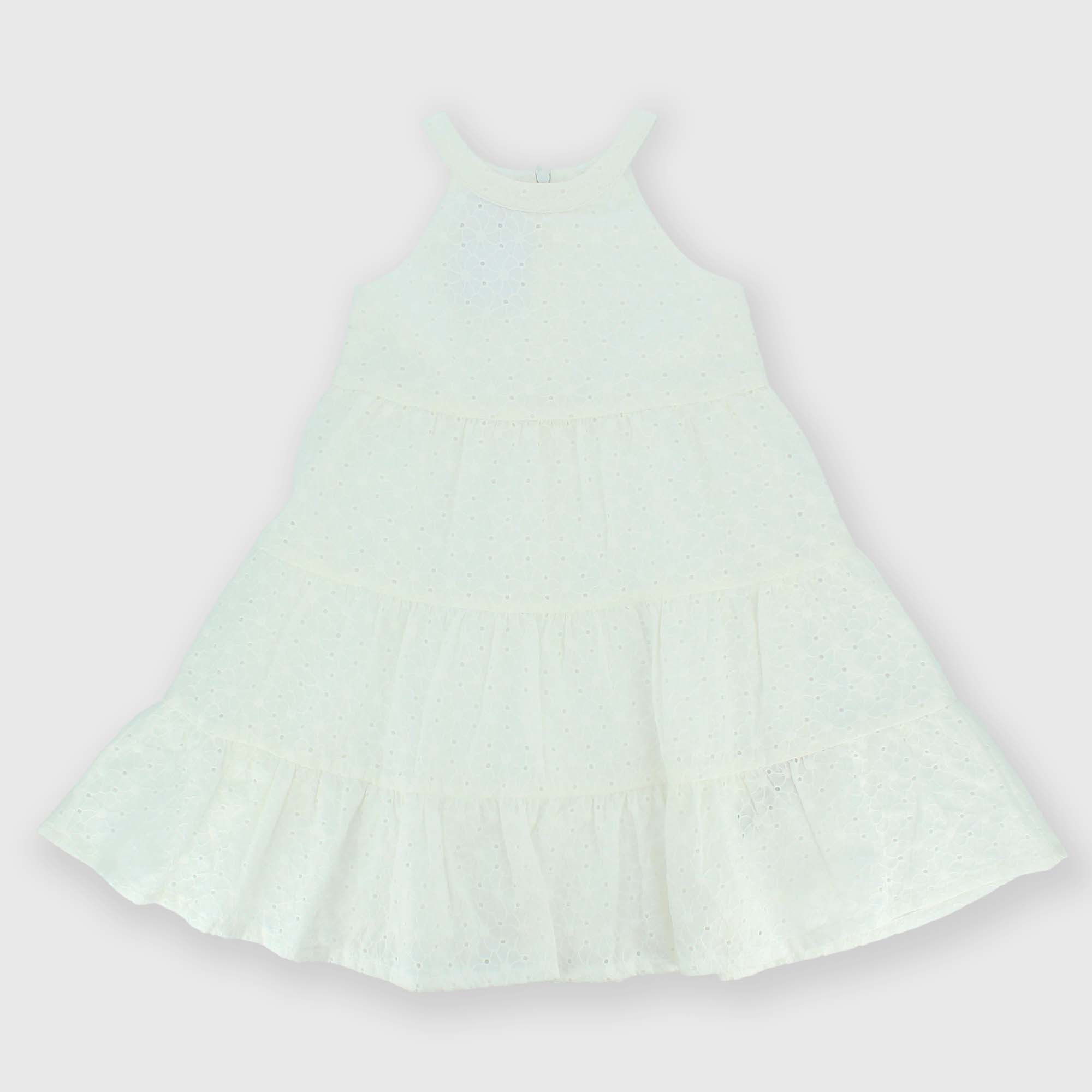 Primigi Vestito in pizzo san gallo da bambina, bianco, Taglia 24M
