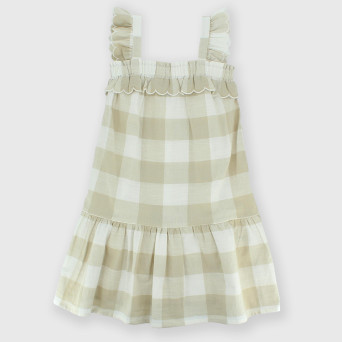 Girl's coton dress, green Girl's coton dress, green