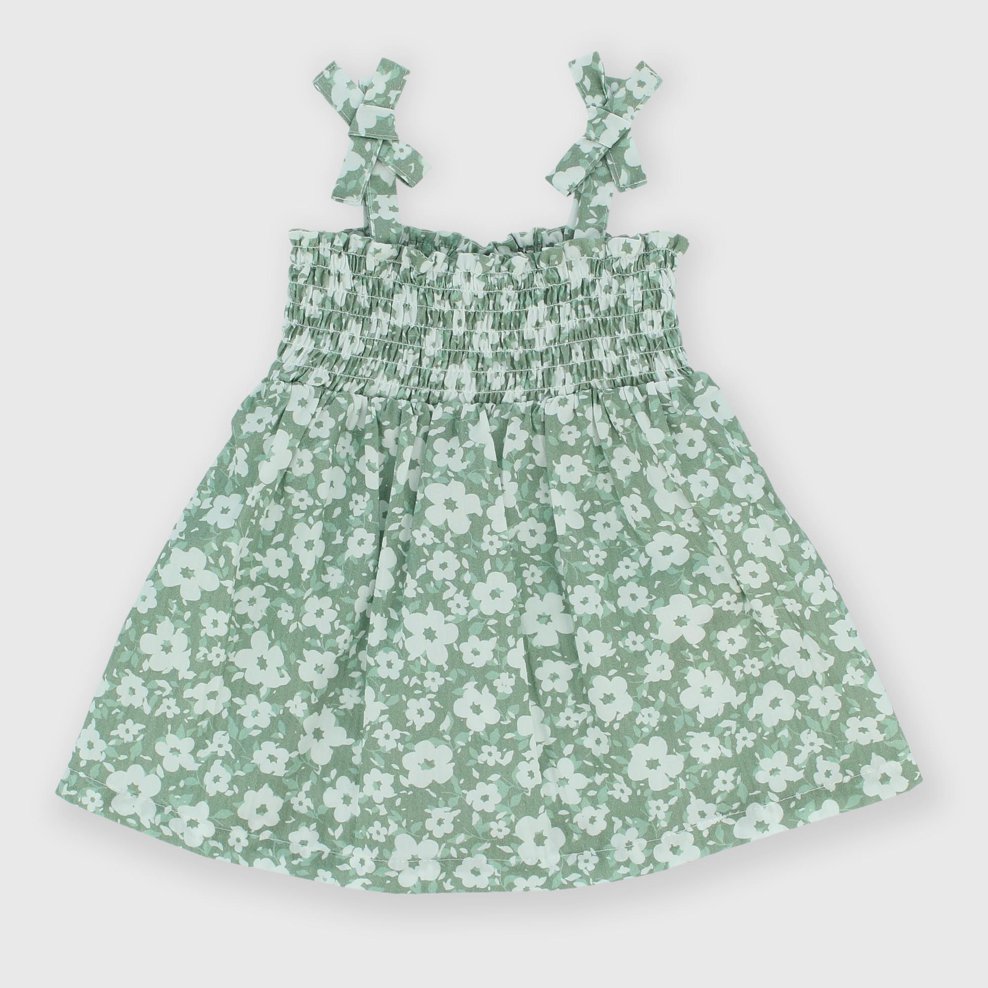 Newborn ribbed dress, green