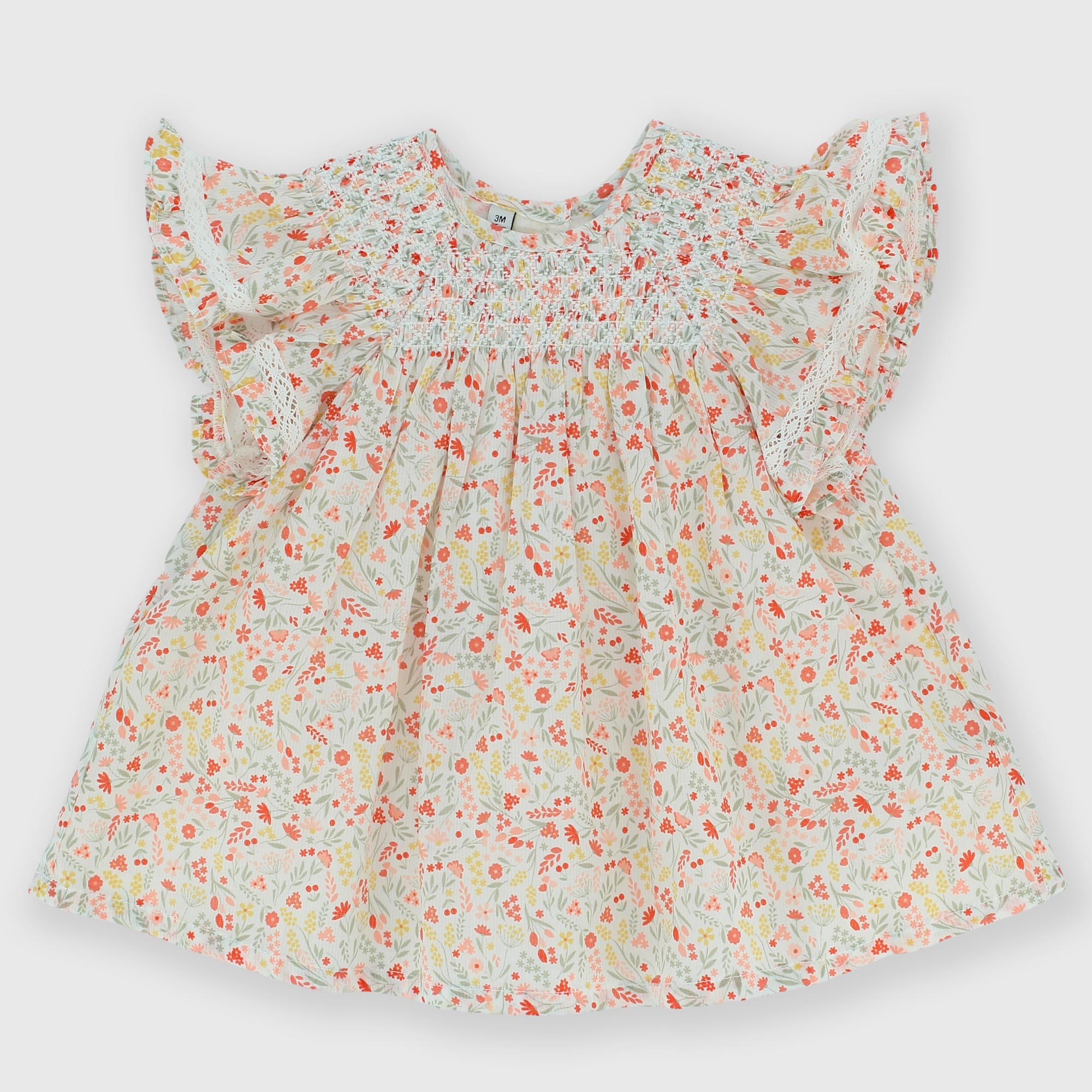 Newborn coton dress, white