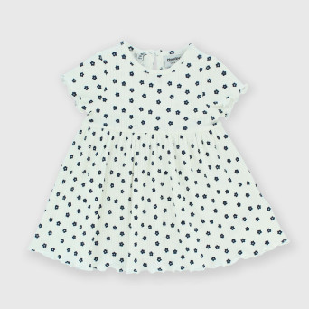 Vestido canalé de bebé niña, blanco Vestido canalé de bebé niña, blanco