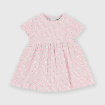 Vestido canalé de bebé niña, rosa Vestido canalé de bebé niña, rosa