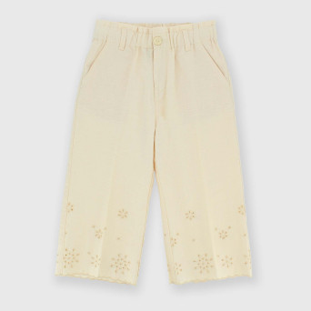 Pantalón de algodón-lino para niña, rosa Pantalón de algodón-lino para niña, rosa