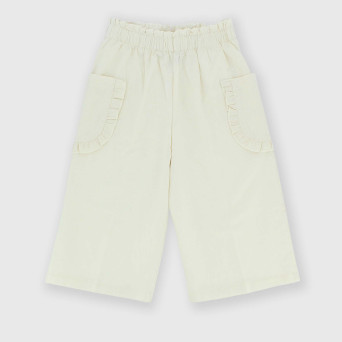Pantalón de algodón para niña blanco Pantalón de algodón para niña blanco