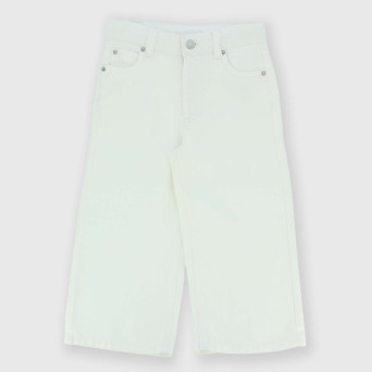 Pantalón de algodón para niña, blanco Pantalón de algodón para niña, blanco