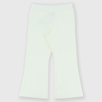 Pantalón de felpa para niña, blanco Pantalón de felpa para niña, blanco