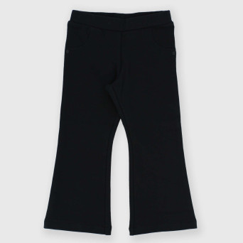 Pantalón de tejido tipo sudadera de niña, negro Pantalón de tejido tipo sudadera de niña, negro