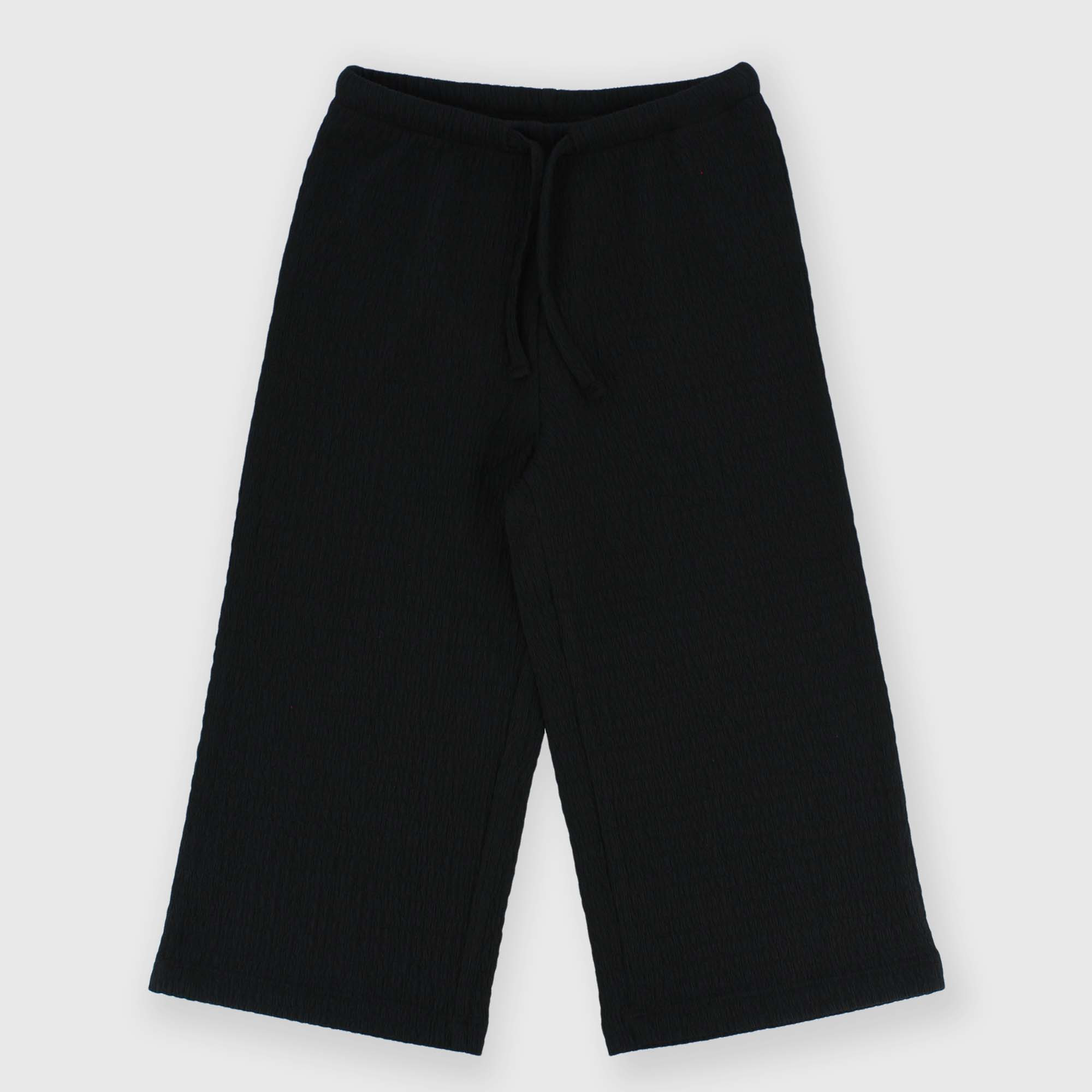 Pantalón de tejido seersucker para niña, negro