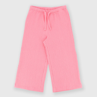 Girl's seersucker trousers, pink Girl's seersucker trousers, pink