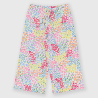 Girl's seersucker trousers, white Girl's seersucker trousers, white