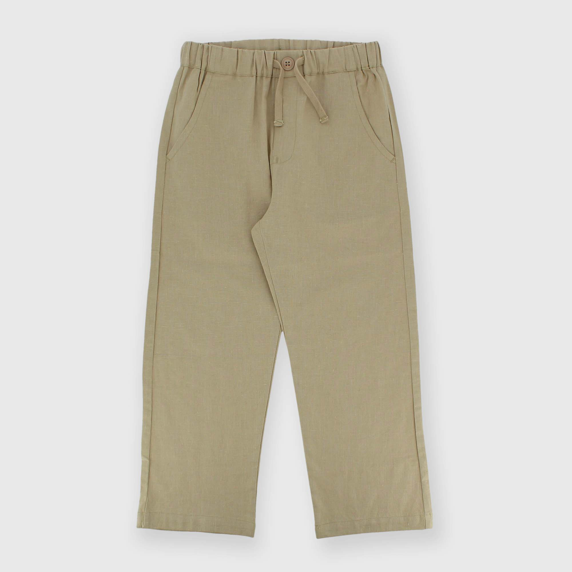 Pantalón de algodón-lino para niño, beige