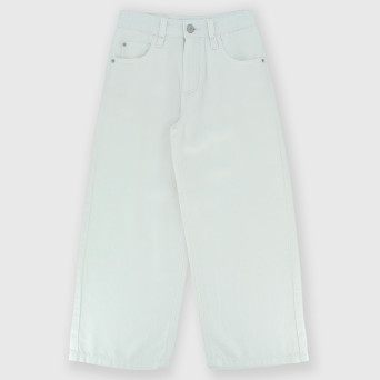 Pantalon en toile de coton  fille, blanc Pantalon en toile de coton  fille, blanc