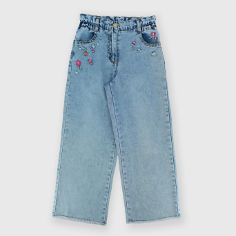 Girl's denim trousers, blue Girl's denim trousers, blue