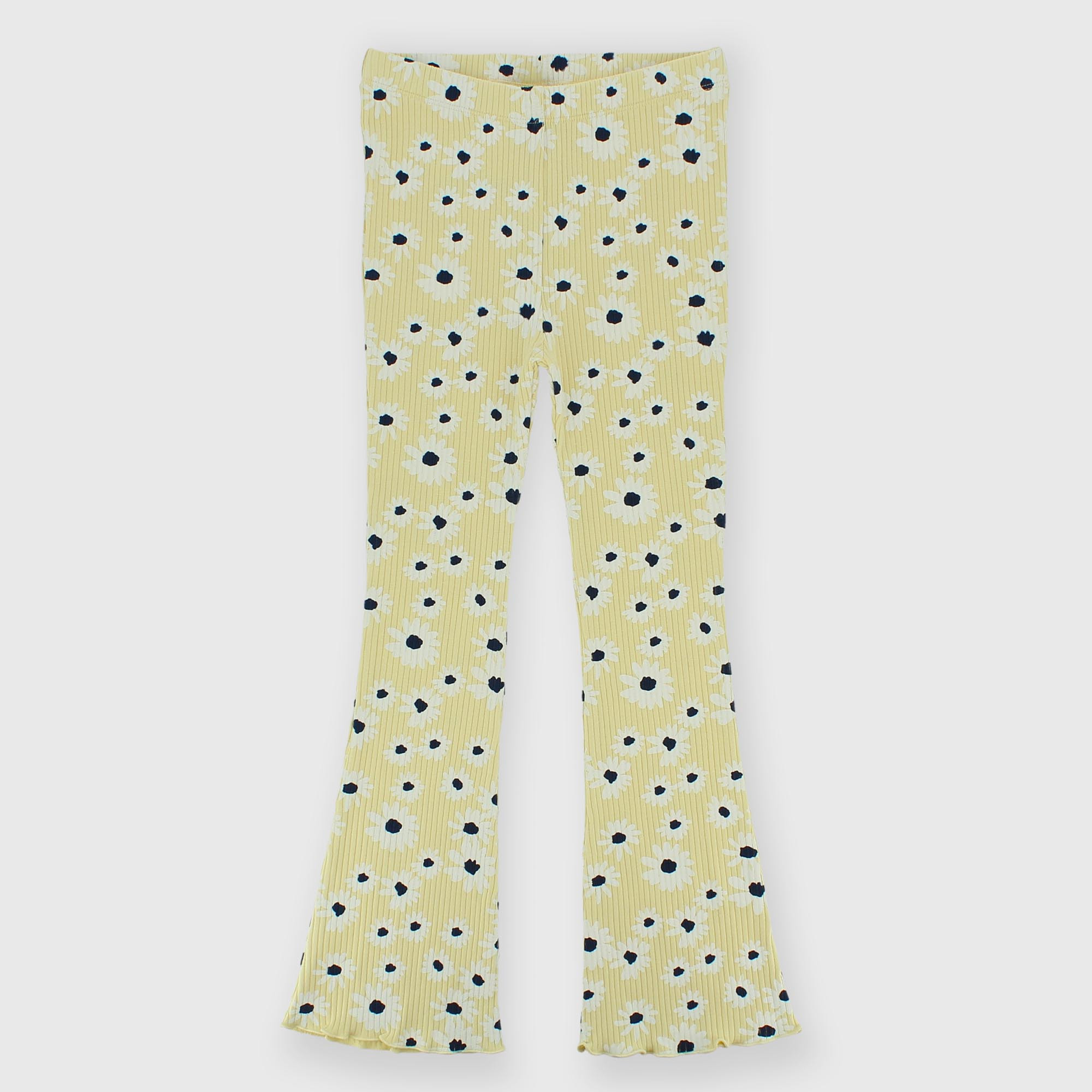 Girl's ribbed leggings, yellow