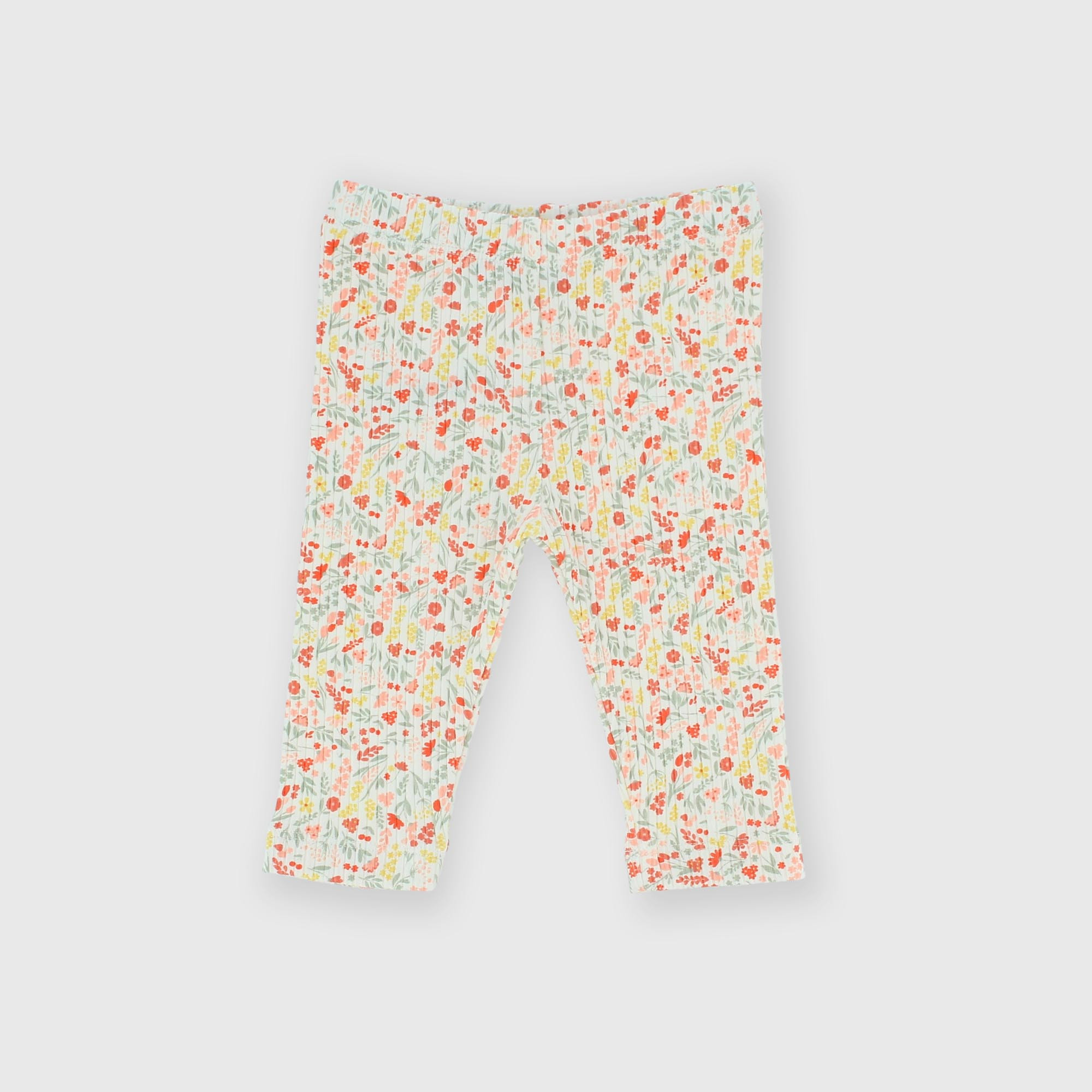 Leggings canalé de bebé niña, blanco