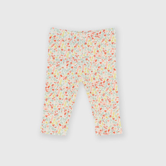 Leggings canalé de bebé niña, blanco Leggings canalé de bebé niña, blanco