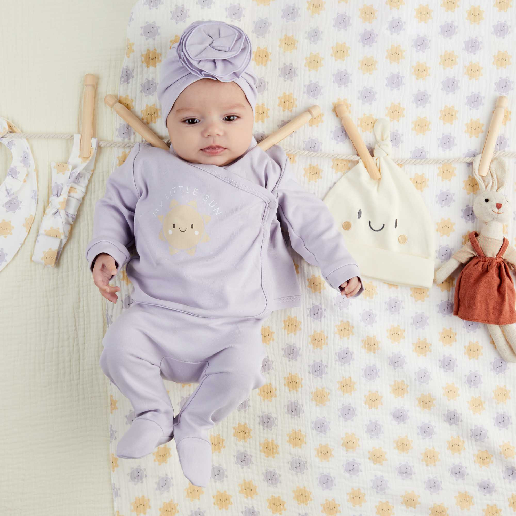 Guêtre en Interlock  nouveau-née, violet