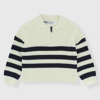 Pull en coton  garçon, blanc Pull en coton  garçon, blanc