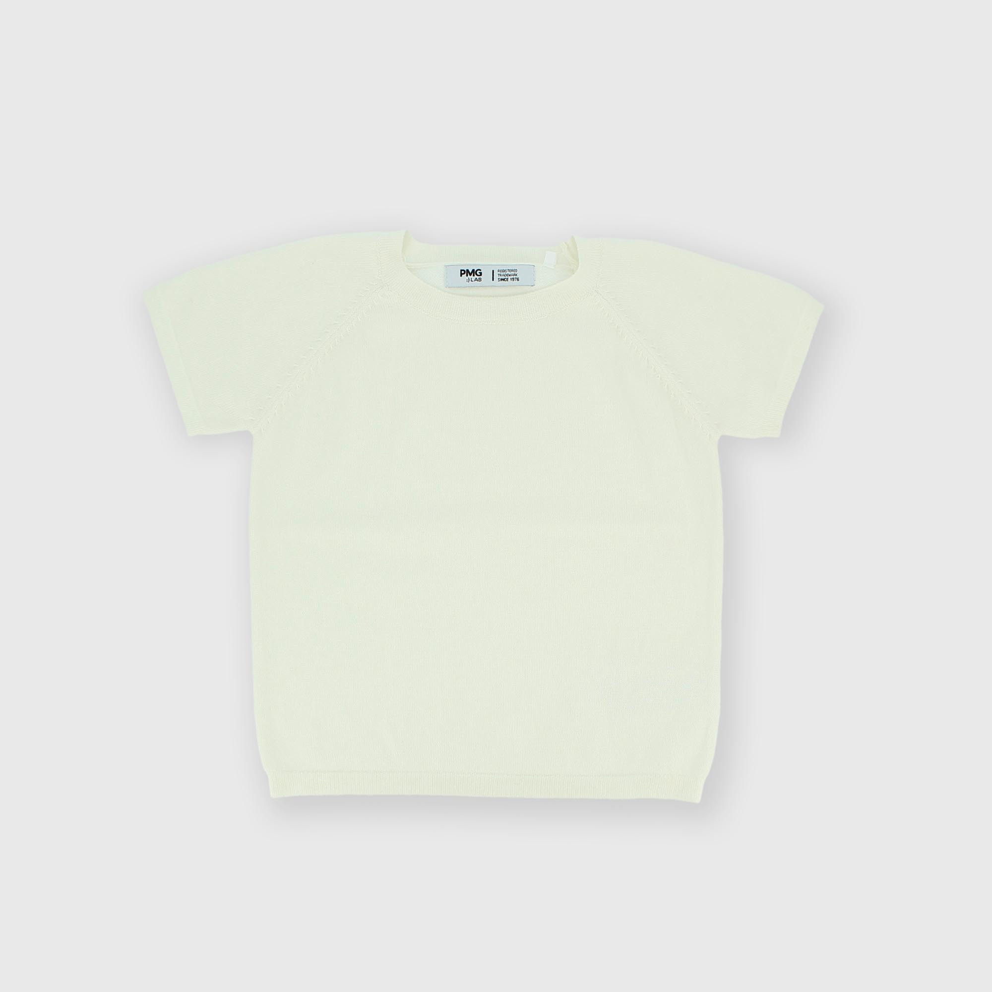 Boy&#x27;s&#x20;short-sleeves&#x20;coton&#x20;pullover,&#x20;white&#x20;