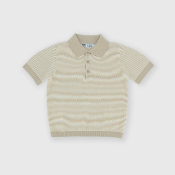 Polo de algodón con mangas cortas para niño, blanco Polo de algodón con mangas cortas para niño, blanco