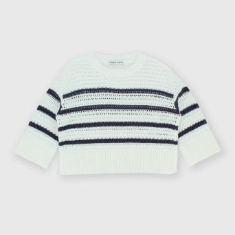 Girl's coton pullover, white Girl's coton pullover, white