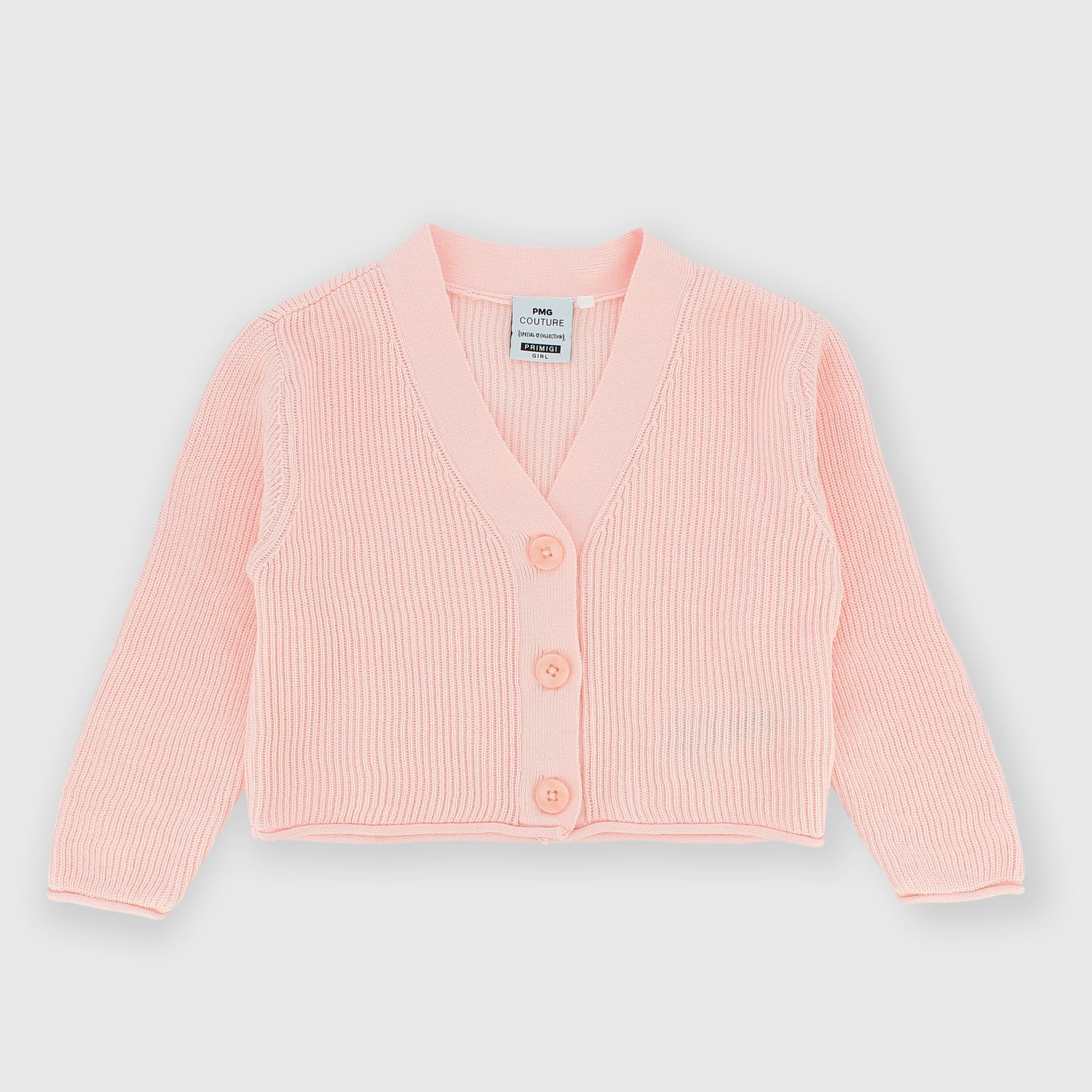 КАРДИГАН ИЗ ХЛОПКА С КАПЮШОНОМ ДЛЯ ДЕВОЧЕК, РОЗОВЫЙ