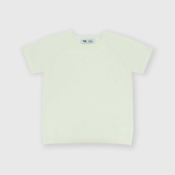 Boy's short-sleeves coton pullover, white  Boy's short-sleeves coton pullover, white