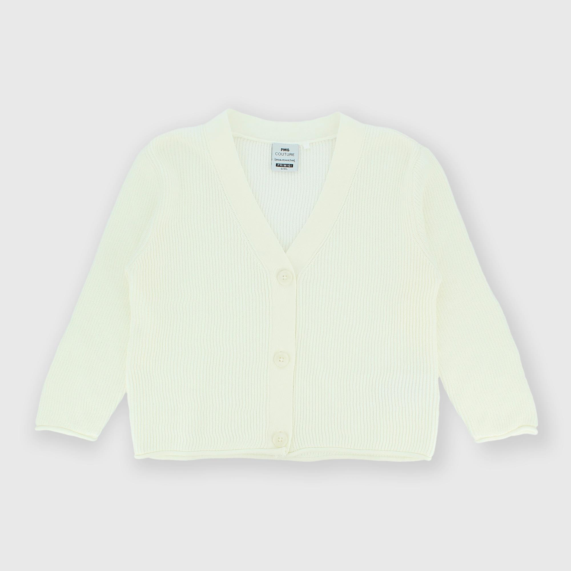 КАРДИГАН ИЗ ХЛОПКА С КАПЮШОНОМ ДЛЯ ДЕВОЧЕК, БЕЛЫЙ