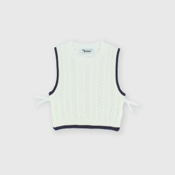 Chaleco de algodón para niña, blanco Chaleco de algodón para niña, blanco