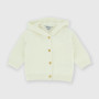 Boy's coton Cardigan with hat, white Boy's coton Cardigan with hat, white