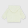 Cardigan in cotone con cappuccio da neonato, bianco Cardigan in cotone con cappuccio da neonato, bianco