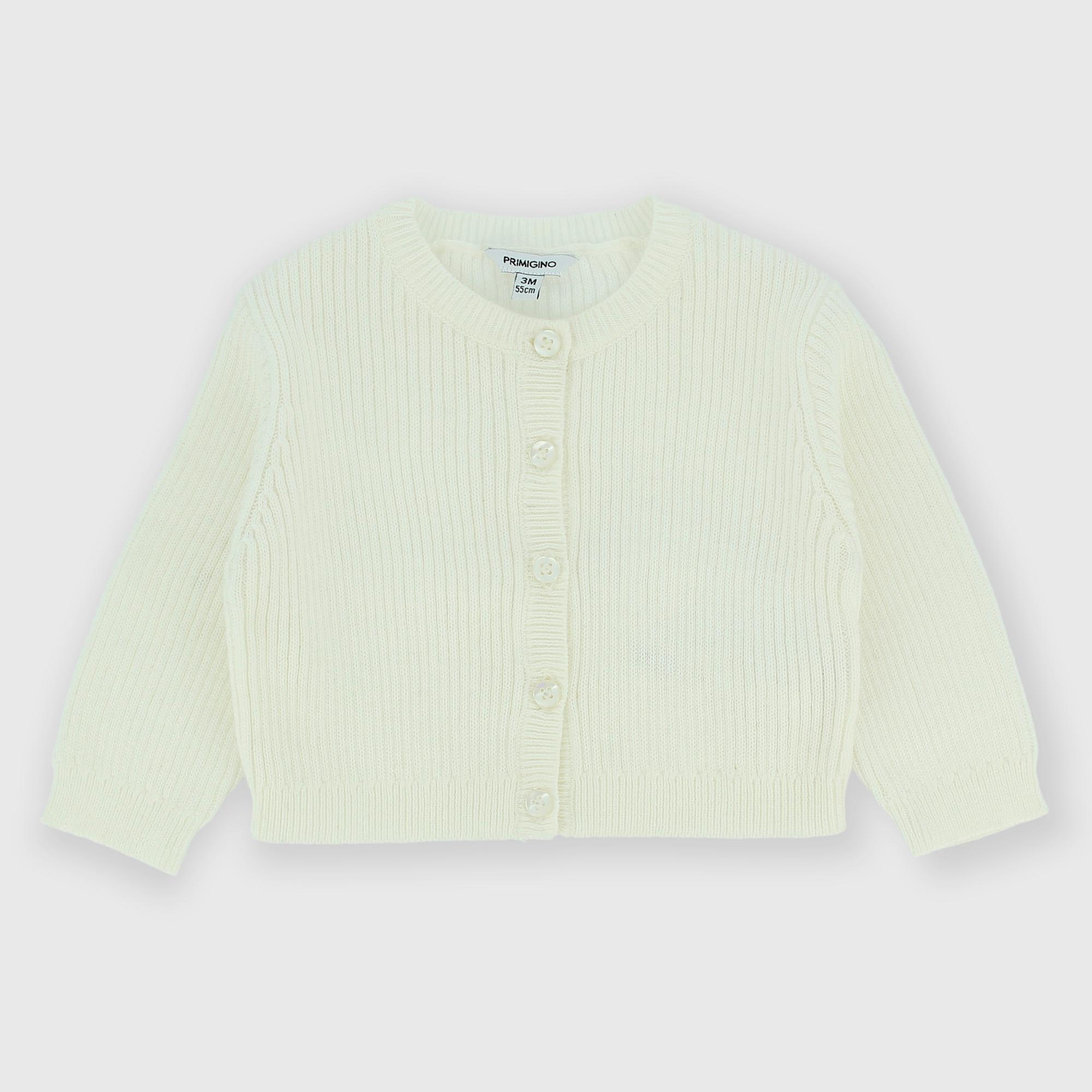 КАРДИГАН ИЗ ХЛОПКА С КАПЮШОНОМ ДЛЯ НОВОРОЖДЕННОЙ, БЕЛЫЙ